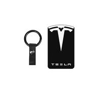 JLVVW Car Silicone Key Card Holder, For Tesla Model 3 Y, Wear-resistant Waterproof Protector Cover, Keychain Key Shells, Decoration Accessories,blackwhite
