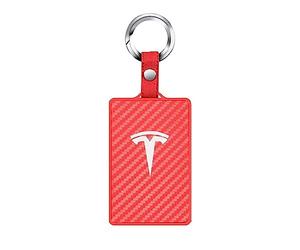JLVVW Car Silicone Key Card Holder, For Tesla Model 3 Y, Wear-resistant Waterproof Protector Cover, Keychain Key Shells, Decoration Accessories,red