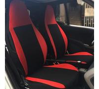 JLVVW Custom Car Seat Covers Set, For Smart 451 Fortwo 2009-2014, Front Rear Breathable and Non-Slip Ice Silk Seat Cushions, Interior Decoration Accessories,Red