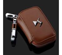 JLVVW Leather, Car Key Cases, Remote Control Fobs Protect Cover, Keychain, Decoration Accessories, For DS Spirit DS3 DS4 DS4S DS5 DS 5LS DS6 DS7,Brown