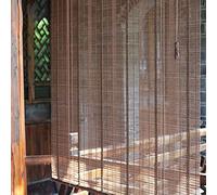 JLXJ Bamboo Roller Shades for Outdoor Patio Windows, Carbonized Color Light Filtering Partition Curtain, 95cm/115cm/135cm/155cm Wide (Size : 95×110cm(37.4×43.3in))