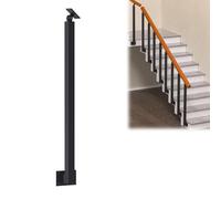 JLXJYS 1 5 10 Pcs Side Mount Stair Railing Post, Black Metal Baluster Spindles with 270° Adjustable Bracket for Indoor Outdoor Stairs, Customizable Height(Black1 Piece,80cm(31.5in) Tall)