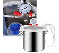 JLXJYS 2 3 5.5 6 9 13 19 20 26 Gallon Vacuum Chamber for Laboratory, 304 Stainless Steel Vacuum Degassing Chamber/Barrel Kit, Crystal Glue Degassing Chamber (Size : 51L/13Gal)