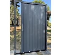 JLXJYS Aluminum Divider Folding Door, Accordion Sliding Doors for Closet Bathroom Doorways with Lock, Gray Frame, White Frame, Coffee Frame, Red Frame, Custom Size(Gray frame,121x203cm(48x80in))