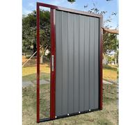 JLXJYS Aluminum Divider Folding Door, Accordion Sliding Doors for Closet Bathroom Doorways with Lock, Gray Frame, White Frame, Coffee Frame, Red Frame, Custom Size(Red frame,151x203cm(60x80in))