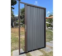 JLXJYS Aluminum Divider Folding Door, Accordion Sliding Doors for Closet Bathroom Doorways with Lock, Gray Frame, White Frame, Coffee Frame, Red Frame, Custom Size(Coffee frame,116x203cm(46x80in))