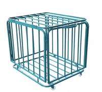 JLXJYS Ball Rack Folding Ball Storage Basket, Basketball Soccer Volleyball Sports Ball Storage Cart，Outdoor School Garage Gym Large Capacity Ball Cage Green (Size : 90x70x80cm)