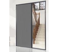 JLXJYS Honeycomb Sliding Folding Door, Customize Interior Accordion Door with Aluminum Frame and Cellular Fabric, Grey Room Divider for Any Size Opening(76x80in(196x203cm))