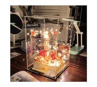 JLXJYS Large Acrylic Flowers Display Case Dustproof Box, Clear Figure Cases 10 20 30 40 50 60 70 Cm, Alternative Glass Case Convenient Assembly (Color : Black base, Size : 10x10x10cm/4x4x4in)