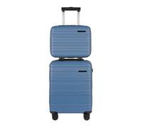 JLY 2-Piece ABS Hard Shell Travel Set - 17"Cabin Suitcase& 14"Vanity Case in Blue | Size: Cabin JLY Blue Cabin
