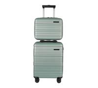 JLY 2-Piece ABS Hard Shell Travel Set - 17"Cabin Suitcase& 14"Vanity Case in Light Green | Size: Cabin JLY Light Green Cabin