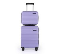 JLY 2-Piece ABS Hard Shell Travel Set - 17"Cabin Suitcase& 14"Vanity Case in Lilac | Size: Cabin JLY Lilac Cabin