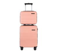 JLY 2-Piece ABS Hard Shell Travel Set - 17"Cabin Suitcase& 14"Vanity Case in Peach | Size: Cabin JLY Peach Cabin