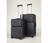 JLY 2 Piece Hard Shell Luggage Suitcase Set | 26' inch large Suitcase + 20' inch Carry-On Suitcase in Black JLY Black