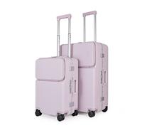 JLY 2 Piece Hard Shell Luggage Suitcase Set | 26' inch large Suitcase + 20' inch Carry-On Suitcase in Lilac JLY Lilac