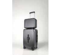 JLY 2 Piece Suitcase Set: Vanity Case & Cabin with Cupholder, TSA Lock in Black JLY Black