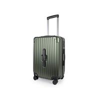 JLY 20 Inch Hard Shell Cabin Suitcase, Cup Holder, TSA Lock, Hunter Green | ABS+PC construction, wet/dry zip dividers, 360-degree spinner wheels, adjustable aluminium handle for easy travel