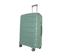 JLY 28inch Large Suitcase, Lightweight PP Hard Shell, Hunter Green | Checked Luggage with Combination Lock, USB Port, 360° Double Spinner Wheels for Long Holidays and Family Travel