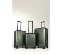 JLY 3 Piece Hard Shell Luggage Suitcase Set | 20'/24'/28' Suitcases in Bottle Green JLY Bottle Green