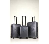 JLY 3 Piece Hard Shell Luggage Suitcase Set | 20'/24'/28' Suitcases in Dark Grey JLY Dark Grey
