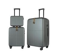 JLY 3-Piece Luggage Set - Hard Shell Vanity Case, Cabin Suitcase and Large Expandable Spinner Luggage with TSA Lock, Lightweight Polycarbonate Travel Bags - Trench Teal