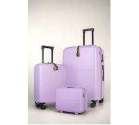 JLY 3 Piece Suitcase Set | Vanity Case + Cabin + Expandable Large Luggage in Lilac | Size: 3 Pack JLY Lilac 3 Pack