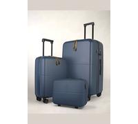 JLY 3 Piece Suitcase Set | Vanity Case + Cabin + Expandable Large Luggage in Navy | Size: 3 Pack JLY Navy 3 Pack