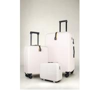 JLY 3 Piece Suitcase Set | Vanity Case + Cabin + Expandable Large Luggage in Off-White | Size: 3 Pack JLY Off-White 3 Pack