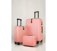 JLY 3 Piece Suitcase Set | Vanity Case + Cabin + Expandable Large Luggage in Peach | Size: 3 Pack JLY Peach 3 Pack