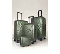 JLY 4 Piece Hard Shell Luggage Suitcase Set | 14'/20'/24'/28' Suitcases in Bottle Green JLY Bottle Green