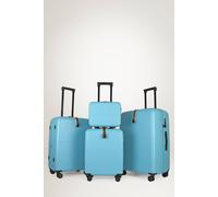 JLY 4 Pieces Premium Suitcase Set | Vanity + Cabin + Expandable Check-In in Aqua | Size: 4 Pack JLY Aqua 4 Pack