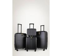 JLY 4 Pieces Premium Suitcase Set | Vanity + Cabin + Expandable Check-In in Black | Size: 4 Pack JLY Black 4 Pack