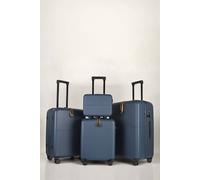 JLY 4 Pieces Premium Suitcase Set | Vanity + Cabin + Expandable Check-In in Navy | Size: 4 Pack JLY Navy 4 Pack