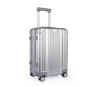JLY Aluminum Sliver Carry On Suitcase with TSA Lock, Zipperless Hard Shell Cabin Luggage, Spinner Wheels & Adjustable Handle, Metal Travel Suitcase
