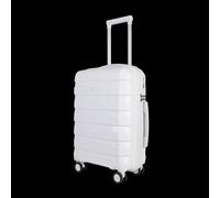 JLY Cabin Suitcase Small 20' Inch Hard Shell Hand Luggage (Surf Blue) - Lightweight & Durable, USB Charging Port, Secure TSA Lock, Dual Spinner JLY White Small