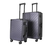 JLY Carry-On & Check-in Set, Aluminium Handle, TSA Locks, Charcoal Grey