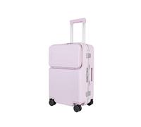 JLY Carry-On Suitcase 20' - Lightweight Zipperless Cabin Luggage w/ TSA Lock, USB Port, Cup Holder & Silent Spinner Wheels - Premium JLY Purple Small