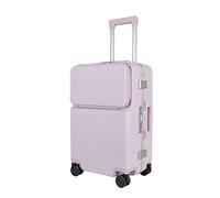JLY Covestro Polycarbonate Carry-On Suitcase - Small Cabin Luggage with Front Lid Access, Cup Holder, Hanger Hook, Dual TSA Locks, Silent Spinner Wheels - Dreamy Lilac