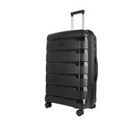 JLY Large Check-in Suitcase - Robust Hard Shell Trolley Case with TSA Lock, Aluminium Handle, and Smooth Silent Wheels - Coal Black
