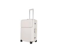 JLY Large Suitcase 26' Inch Hard Shell Checked Luggage - Lightweight, Durable with Built-in Cupholder, TSA Lock, Dual Spinner Wheels in White JLY White Large