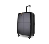 JLY Large Suitcase Expandable Hard Shell Luggage, Lightweight Check-in Spinner Case with TSA Lock, Covestro Polycarbonate, Silent Wheels, Waterproof Pockets - Black