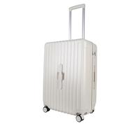 JLY Lightweight 3-Piece Luggage Set: Cabin, Medium & Large Suitcases with TSA Lock, Cupholder, Wet/Dry Divider, Durable PC+ABS Hard Shell (Ivory White, M (66.5cm))