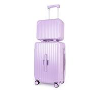 JLY Lightweight 3-Piece Luggage Set: Cabin, Medium & Large Suitcases with TSA Lock, Cupholder, Wet/Dry Divider, Durable PC+ABS Hard Shell (Mauve Lilac, 2 Pcs: Vanity + S)