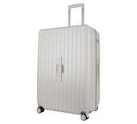 JLY Lightweight 3-Piece Luggage Set: Cabin, Medium & Large Suitcases with TSA Lock, Cupholder, Wet/Dry Divider, Durable PC+ABS Hard Shell (Ivory White, L (75.5cm))