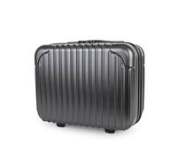 JLY Lightweight 3-Piece Luggage Set: Cabin, Medium & Large Suitcases with TSA Lock, Cupholder, Wet/Dry Divider, Durable PC+ABS Hard Shell (Onyx Black, Vanity Case)