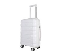 JLY Lightweight Polypropylene Luggage Set - 3 Sizes for Every Journey | Spinner Wheels, TSA Lock, Shock-Resistant Shell (White, Small (55cm))