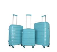 JLY Lightweight Polypropylene Luggage Set - 3 Sizes for Every Journey | Spinner Wheels, TSA Lock, Shock-Resistant Shell (Oxford Blue, 3 Pcs: S/M/L)