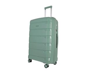 JLY Lightweight Polypropylene Luggage Set - 3 Sizes for Every Journey | Spinner Wheels, TSA Lock, Shock-Resistant Shell (Hunter Green, Large (77cm))