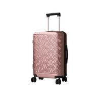 JLY Luggage Signature Carry On Suitcase, Hardshell Durable ABS+PC, Travel Case for Any Kinds of Trips, Zipper Closing with TSA Lock, with 4 Ultra-Quiet Spinner Wheels. (Rose Gold, S (57cm 35.2L)