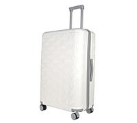 JLY Luggage Signature Suitcase, Hardshell Durable ABS+PC, Travel Case for Any Kinds of Trips, Zipper Closing with TSA Lock, with 4 Ultra-Quiet Spinner Wheels. (White, L (78cm 94L)